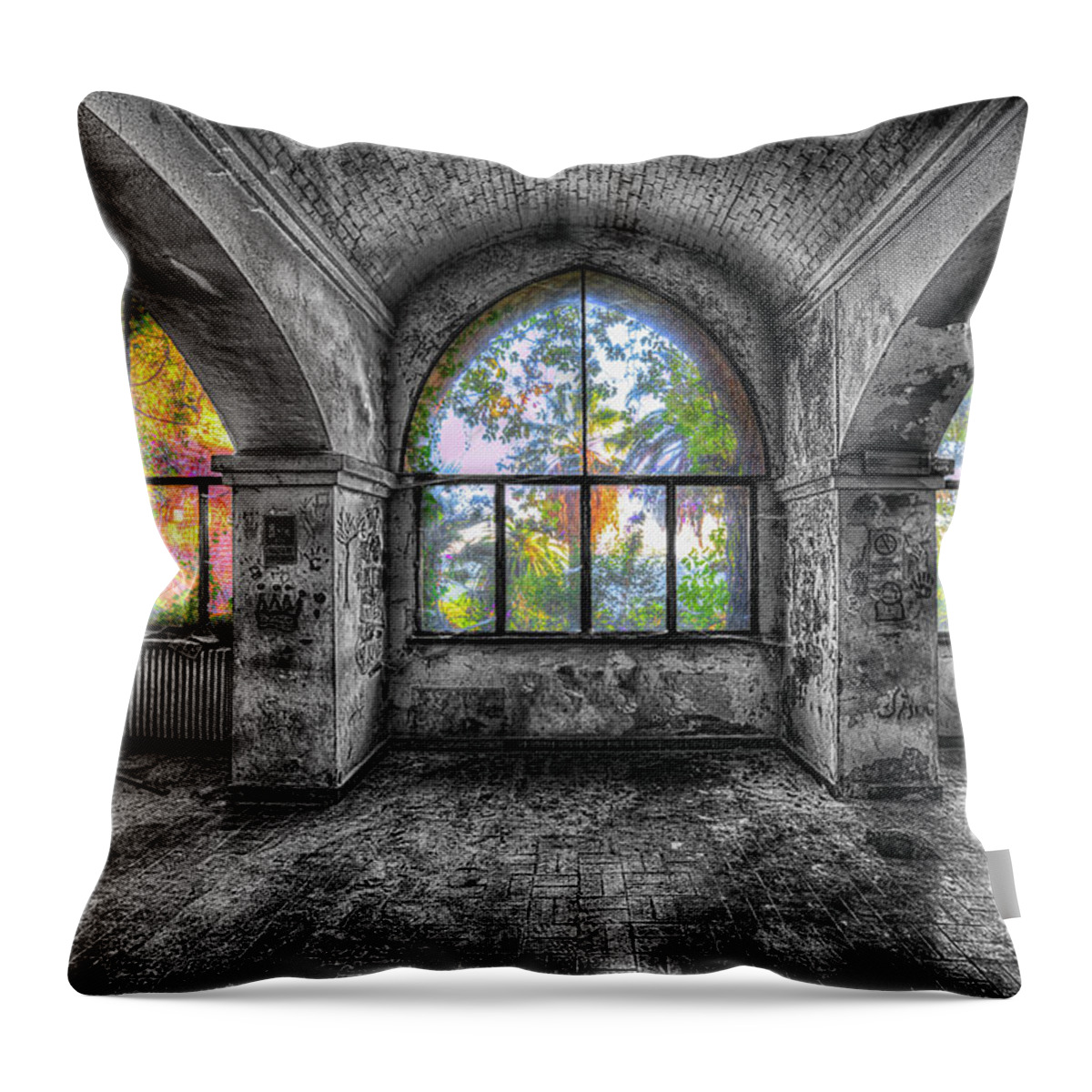 Enrico Pelos Throw Pillow featuring the photograph Villa Of Windows On The Sea - Villa Delle Finestre Sul Mare I by Enrico Pelos