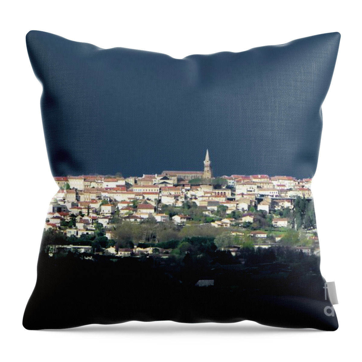 Abstract Throw Pillow featuring the photograph Village before the Storm by Jean Bernard Roussilhe