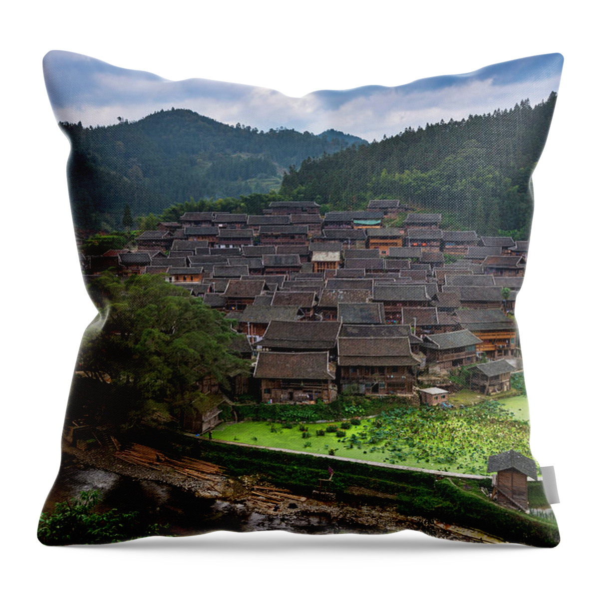Dong Throw Pillow featuring the photograph Village of Joy by Dan McGeorge