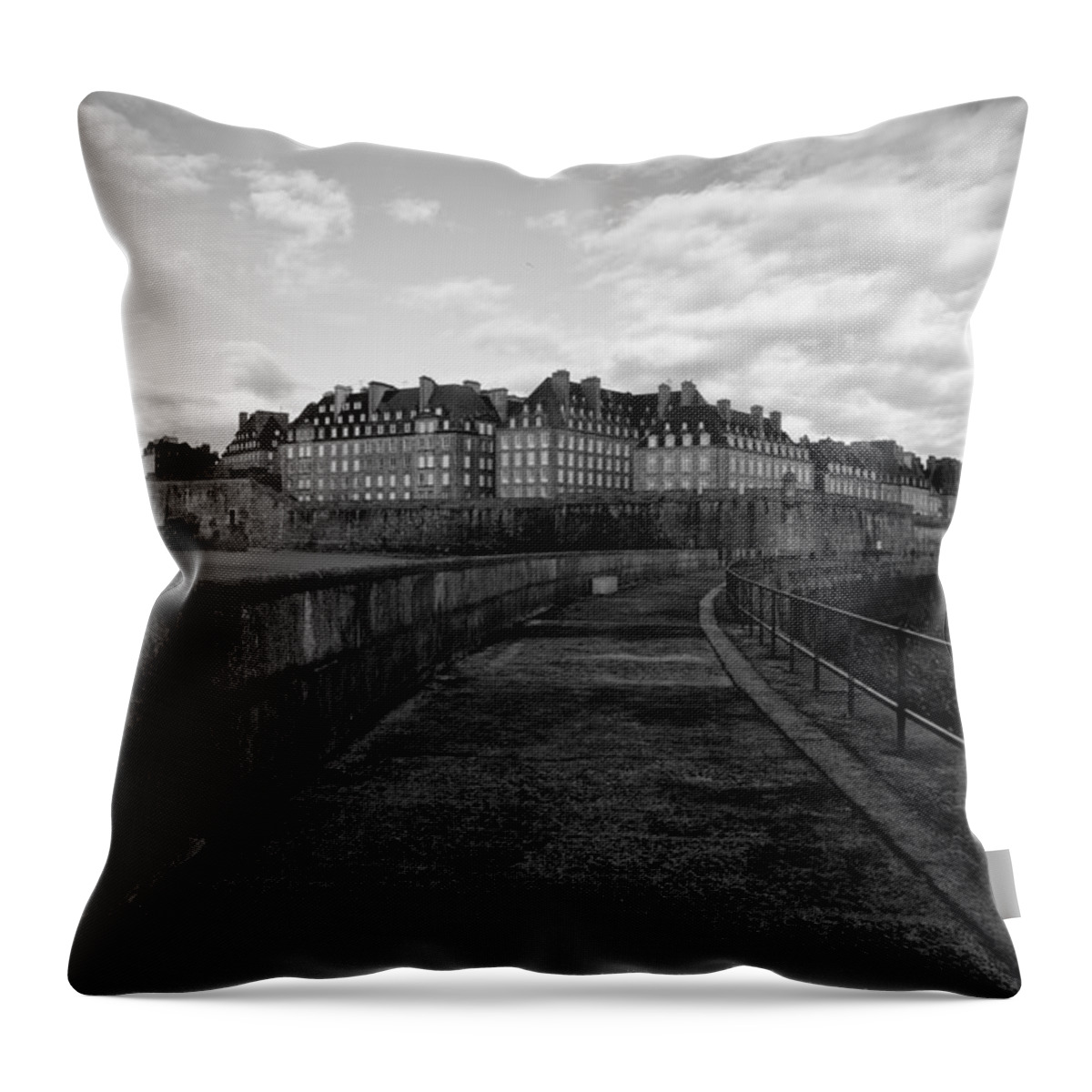 St. Saint Throw Pillow featuring the photograph Village of St. Malo by Hugh Smith