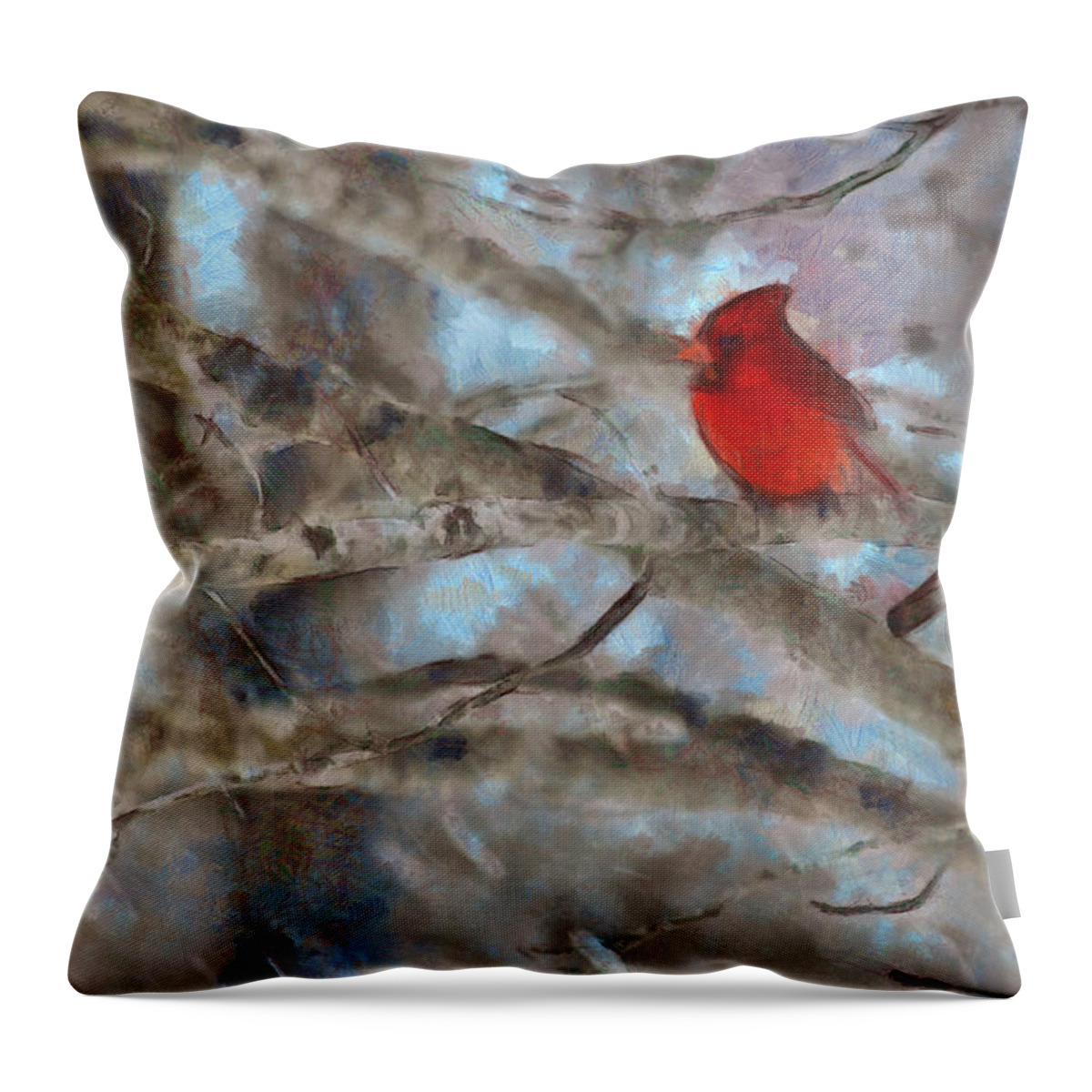 Bird Throw Pillow featuring the mixed media Vincent by Trish Tritz
