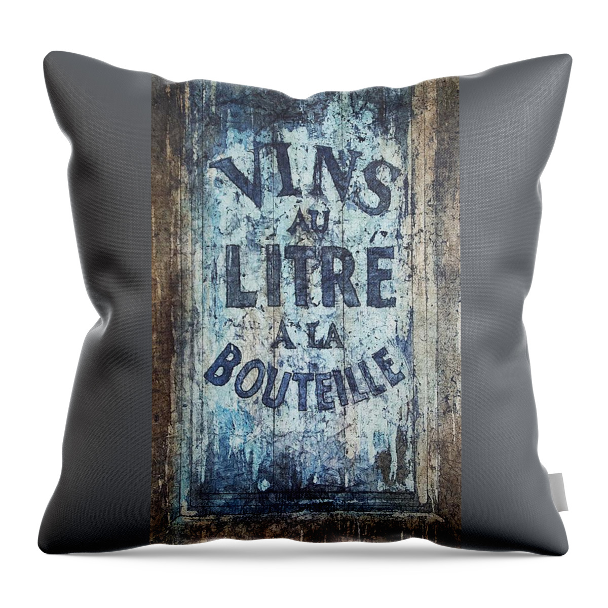 Wine Throw Pillow featuring the painting Vins au Litre by Diane Fujimoto