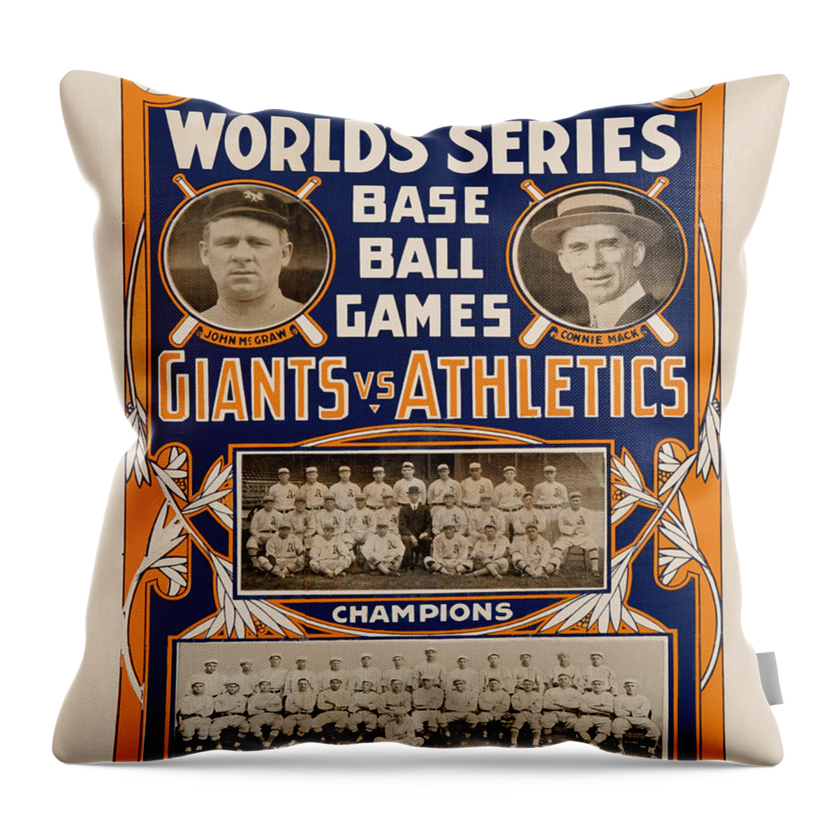 Baseball Throw Pillow featuring the photograph Vintage Baseball 1913 by Andrew Fare