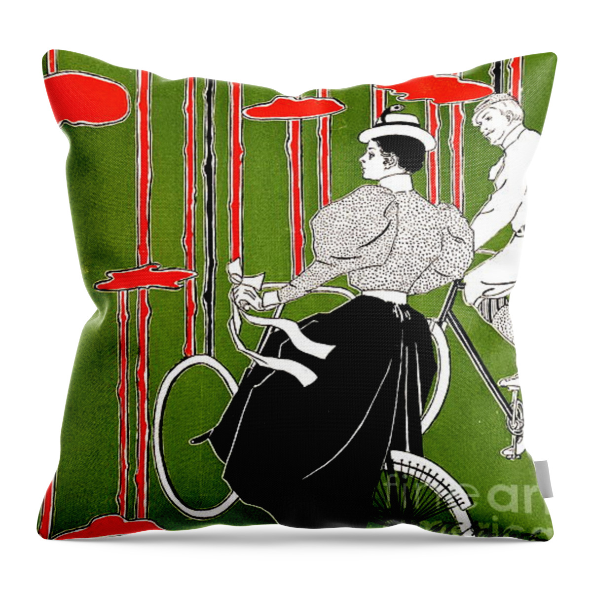 Vintage Bicycle Issue 1896 Throw Pillow featuring the photograph Vintage Bicycle Issue 1896 by Padre Art