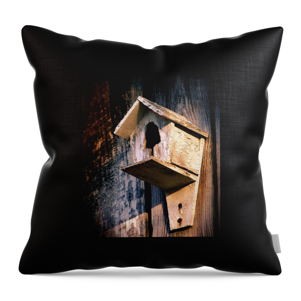 Antique Throw Pillow featuring the photograph Vintage Birdhouse by Jen McKnight