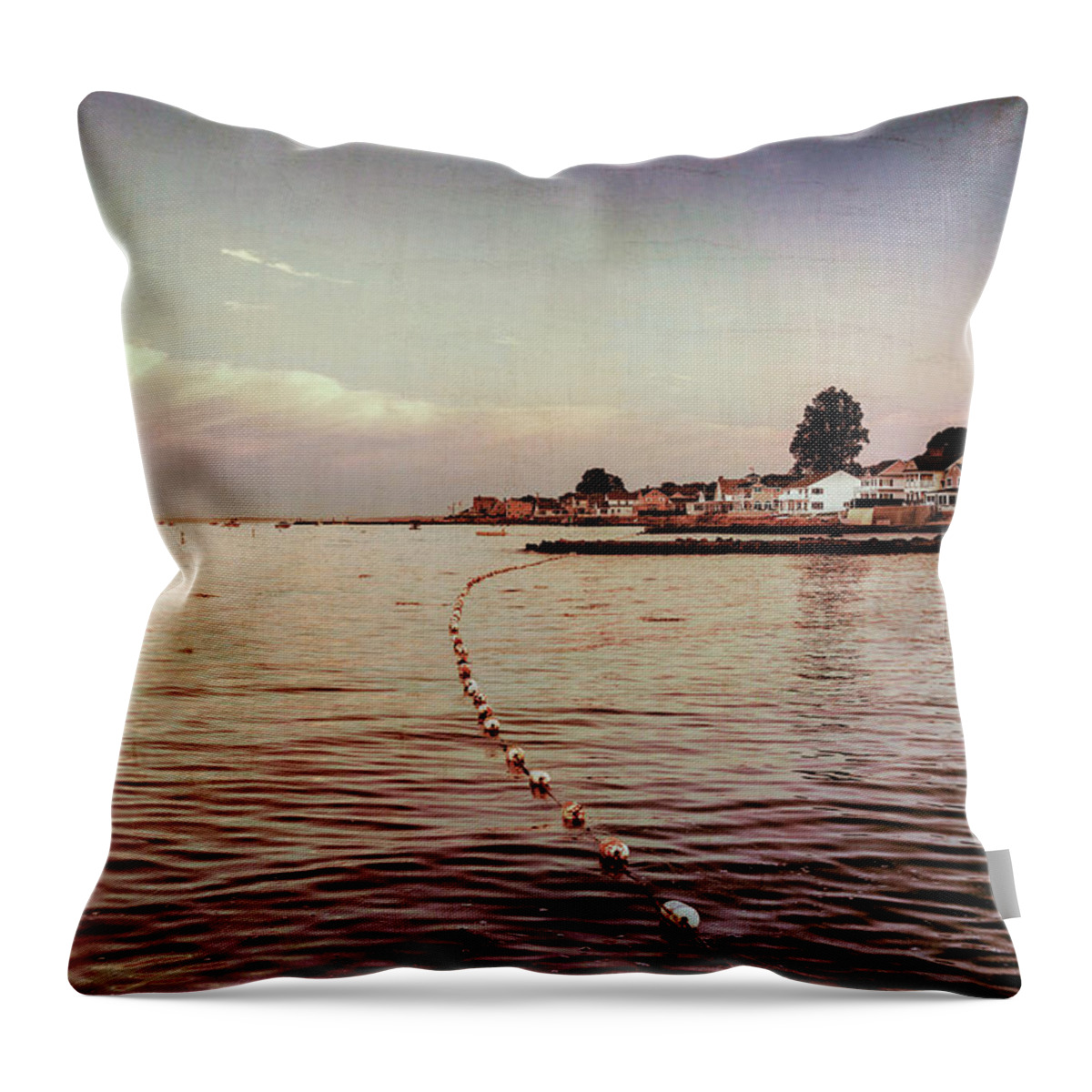 Beach Throw Pillow featuring the photograph Vintage Blue Beach by Marianne Campolongo