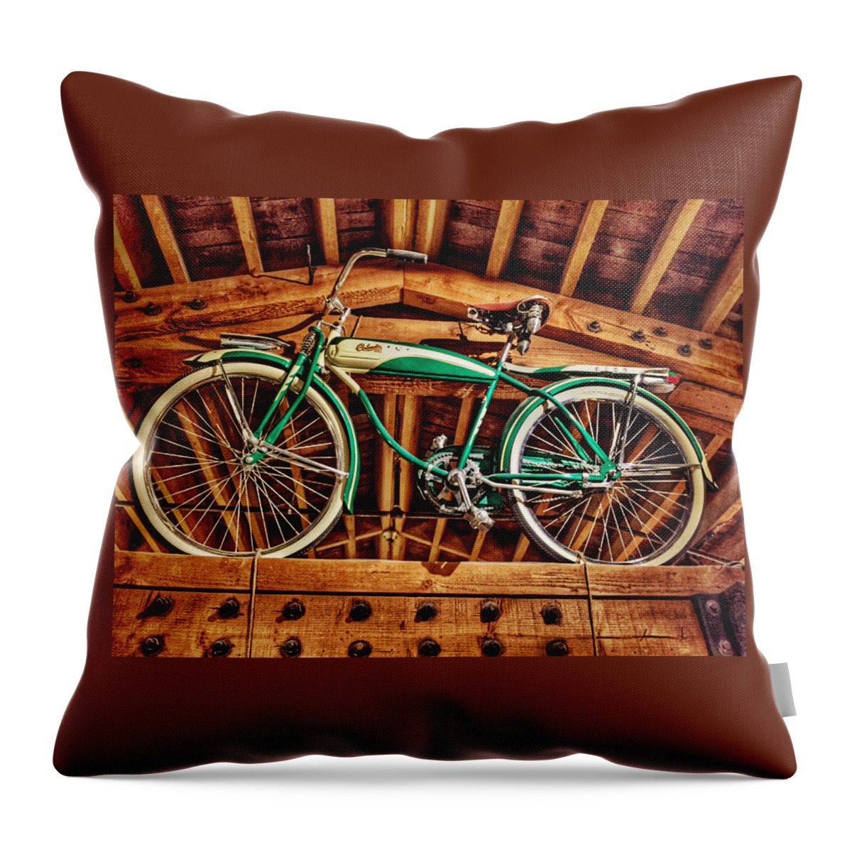 Vintage Bicycle Throw Pillow featuring the photograph Vintage Cicycle by Pat Moore