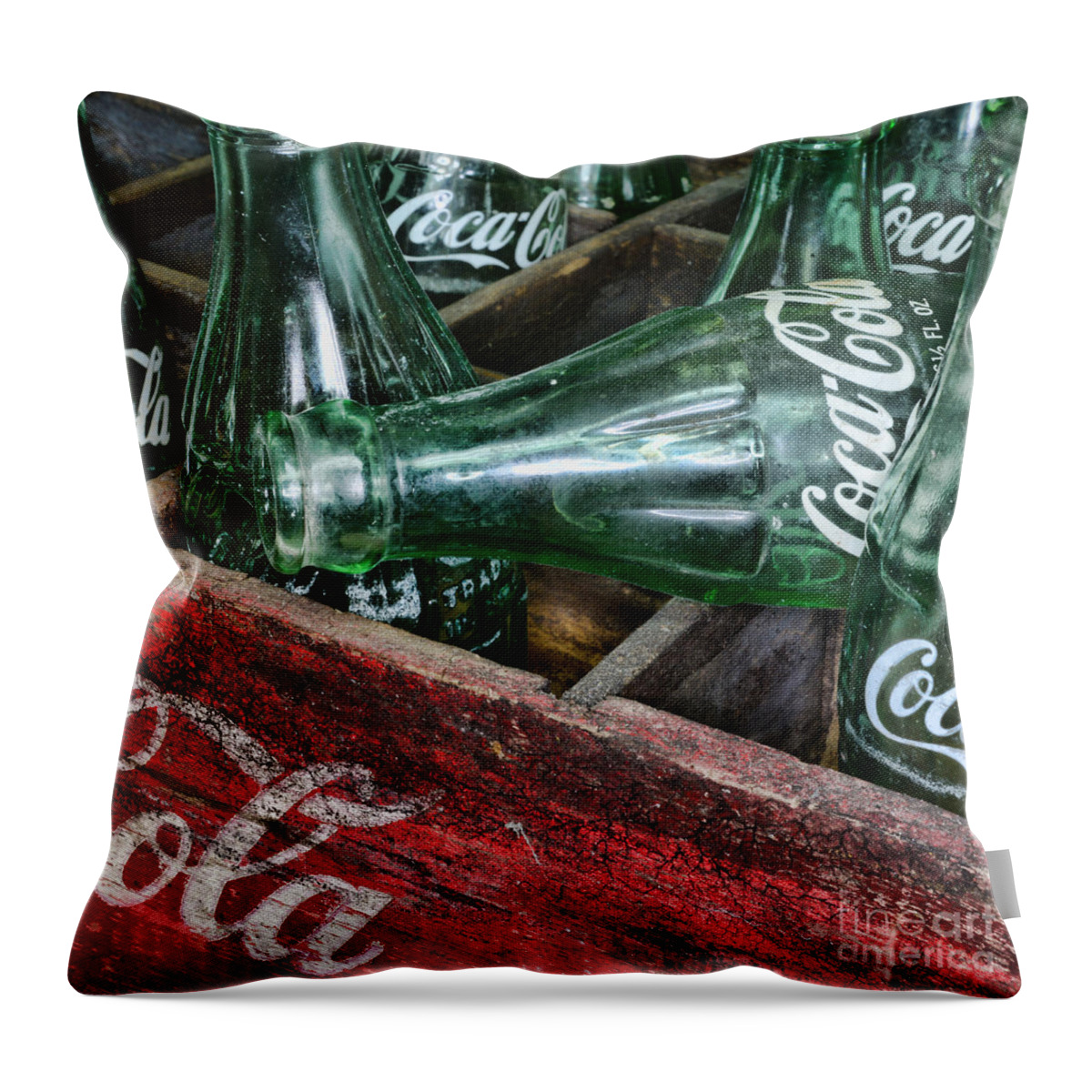 Coke Throw Pillow featuring the photograph Vintage Coke Square Format by Paul Ward
