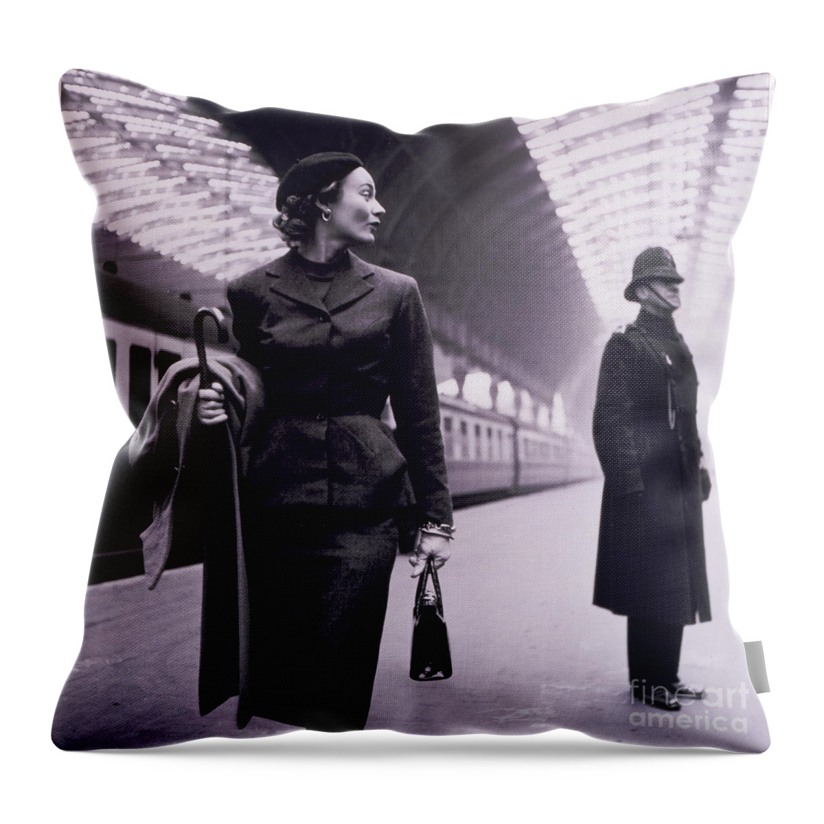 Lady Throw Pillow featuring the painting Vintage Fashion Elegant Lady by Mindy Sommers