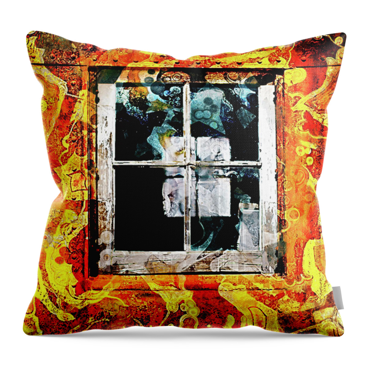Grunge Throw Pillow featuring the photograph Vintage Grunge Window by Phil Perkins