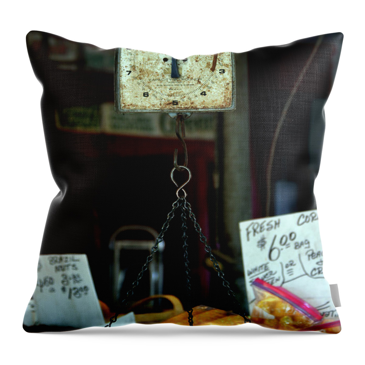 Scale Throw Pillow featuring the photograph Vintage Hanson Scale Model 842 by Lesa Fine
