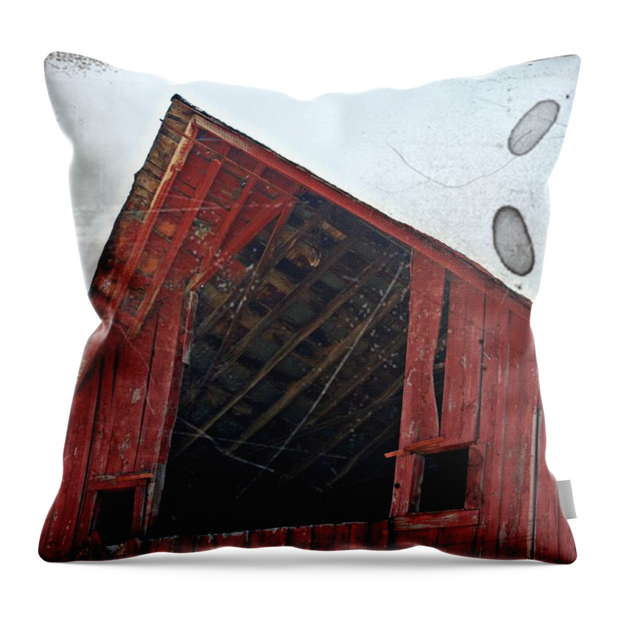Barn Throw Pillow featuring the photograph Vintage Hay Loft- Fine Art by KayeCee Spain