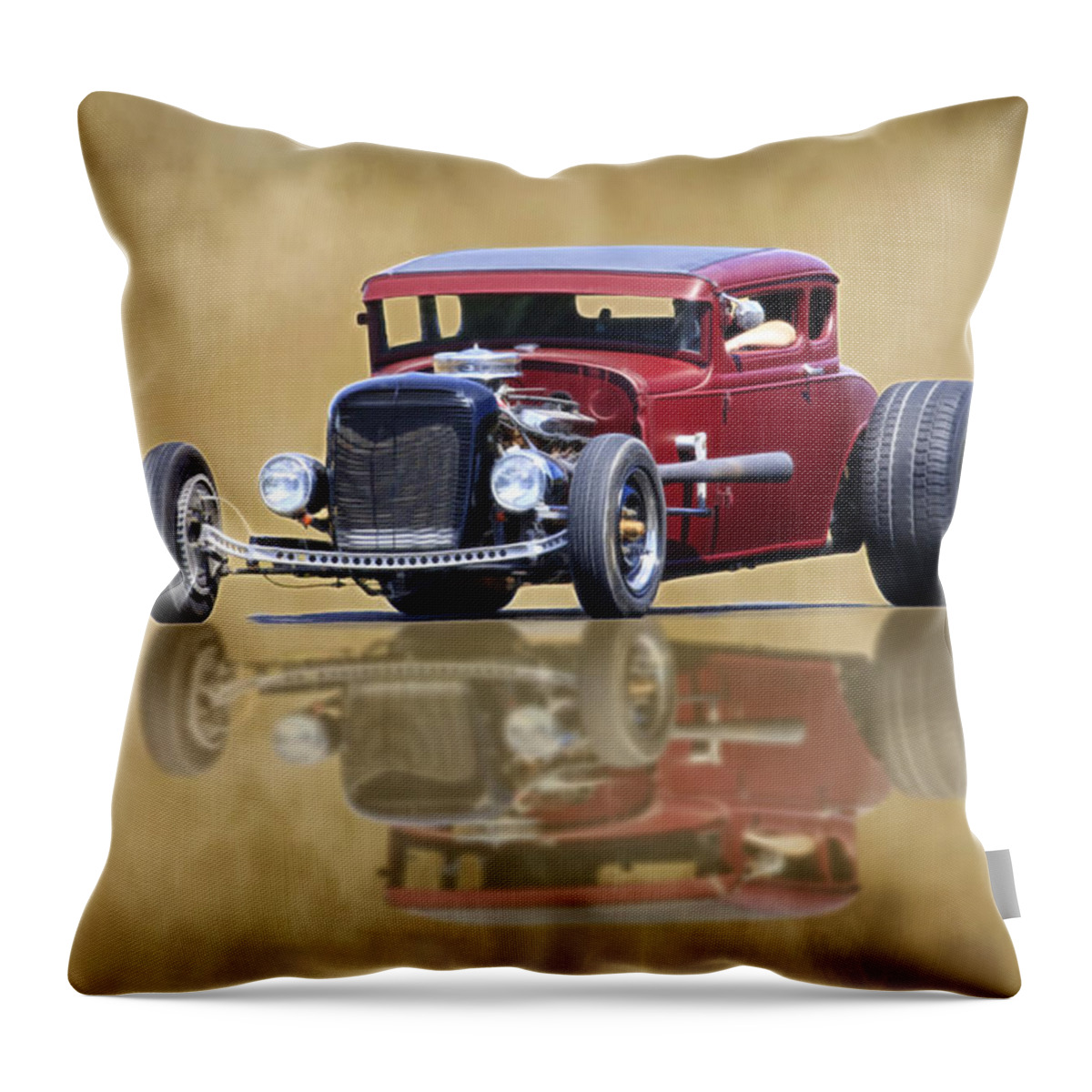 1930 Ford Throw Pillow featuring the photograph Vintage Reflection by Steve McKinzie