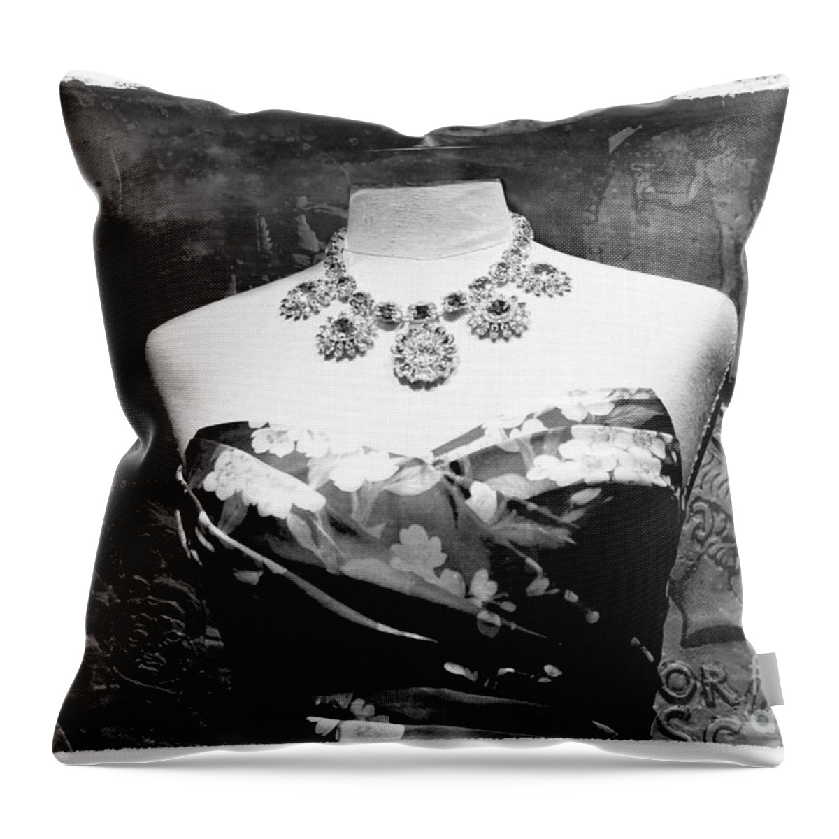 Nina Silver Throw Pillow featuring the photograph Vintage Store Window Mannequin by Nina Silver