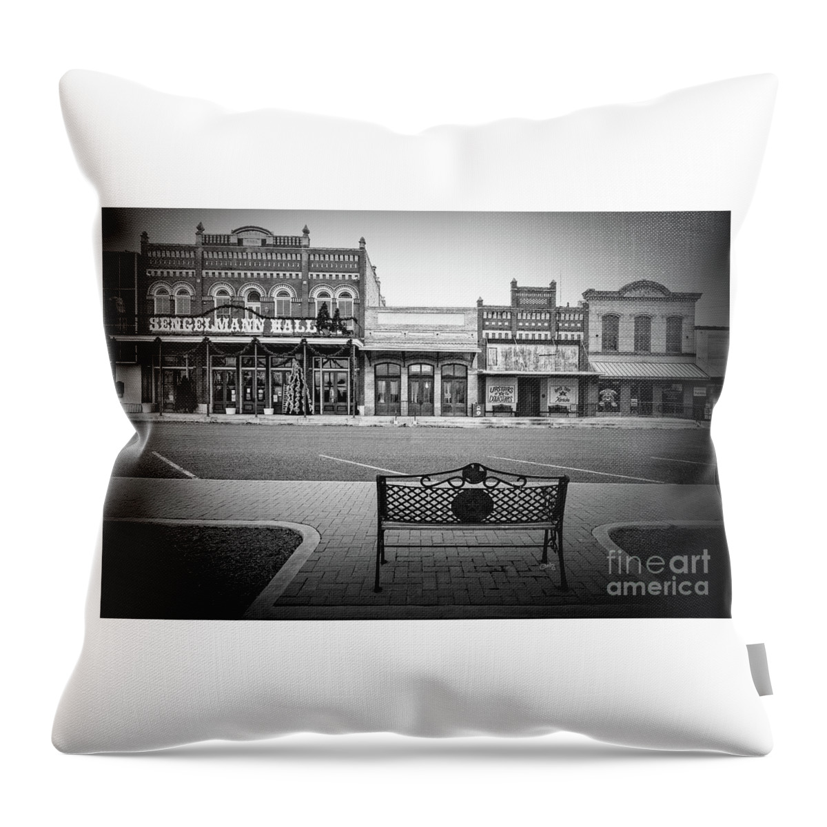 Vintage Street View Throw Pillow featuring the photograph Vintage Street View by Imagery by Charly
