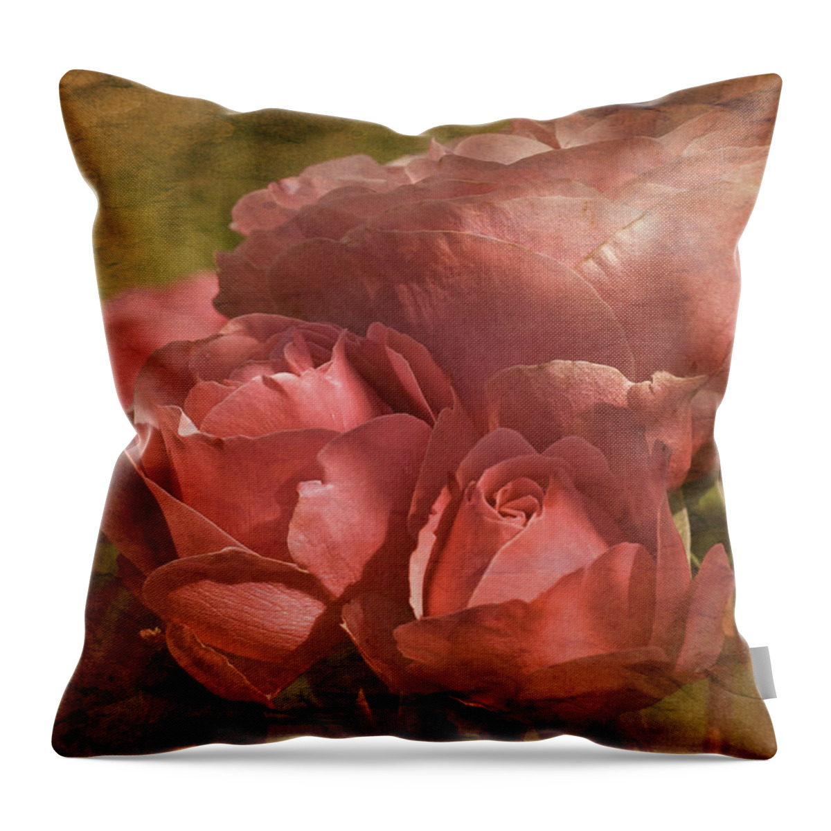 Red Roses Throw Pillow featuring the photograph Vintage Sunday Roses June 14th by Richard Cummings