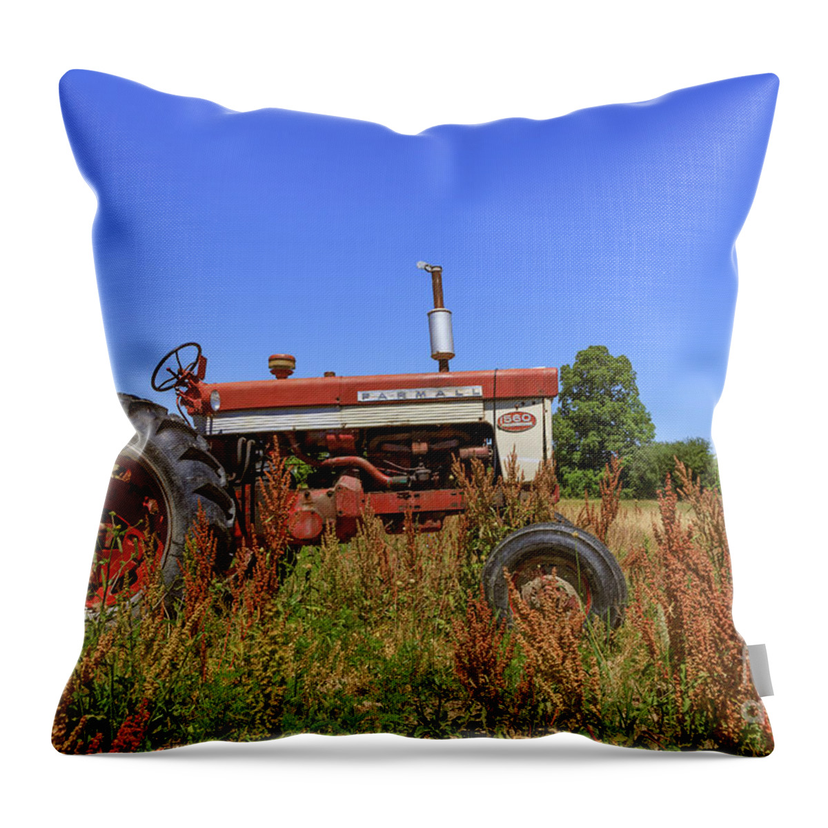 Tractor Throw Pillow featuring the photograph Vintage Tractor Finger Lakes by Edward Fielding