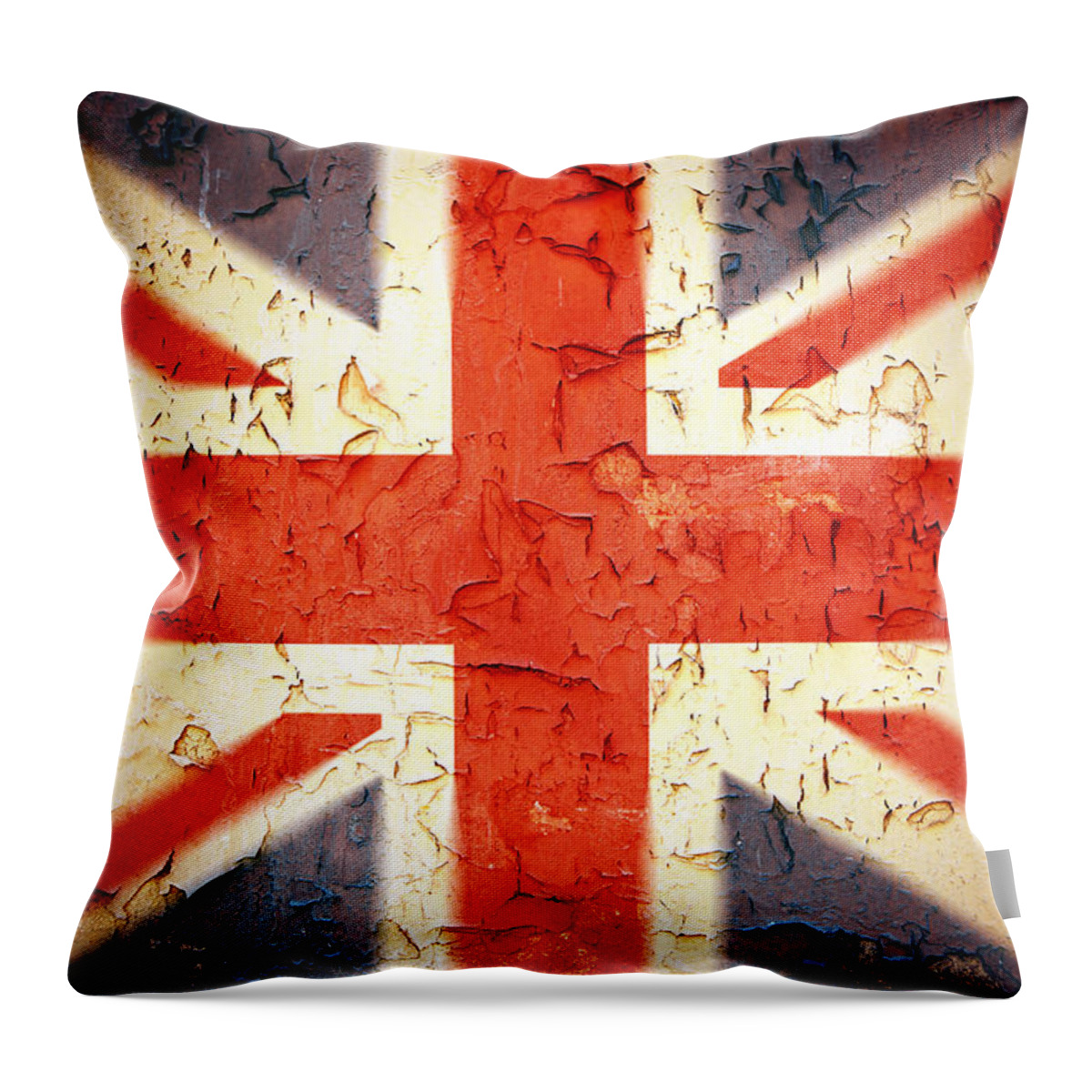 Aged Throw Pillow featuring the photograph Vintage Union Jack by Jane Rix