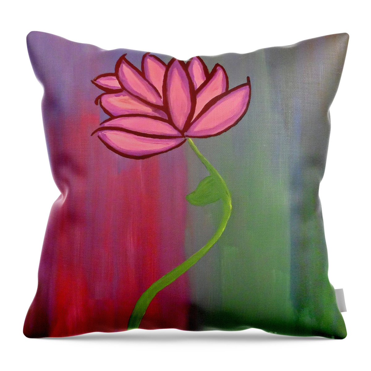 Purple Flower Throw Pillow featuring the painting Violet Bloom by Jilian Cramb - AMothersFineArt