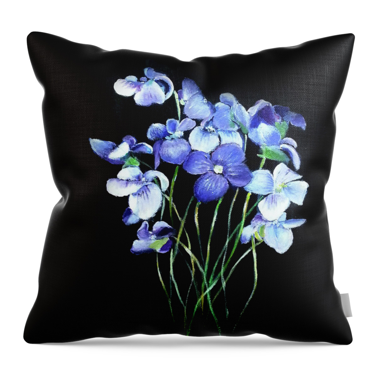 Modern Art Throw Pillow featuring the painting Violet by Florentina Maria Popescu