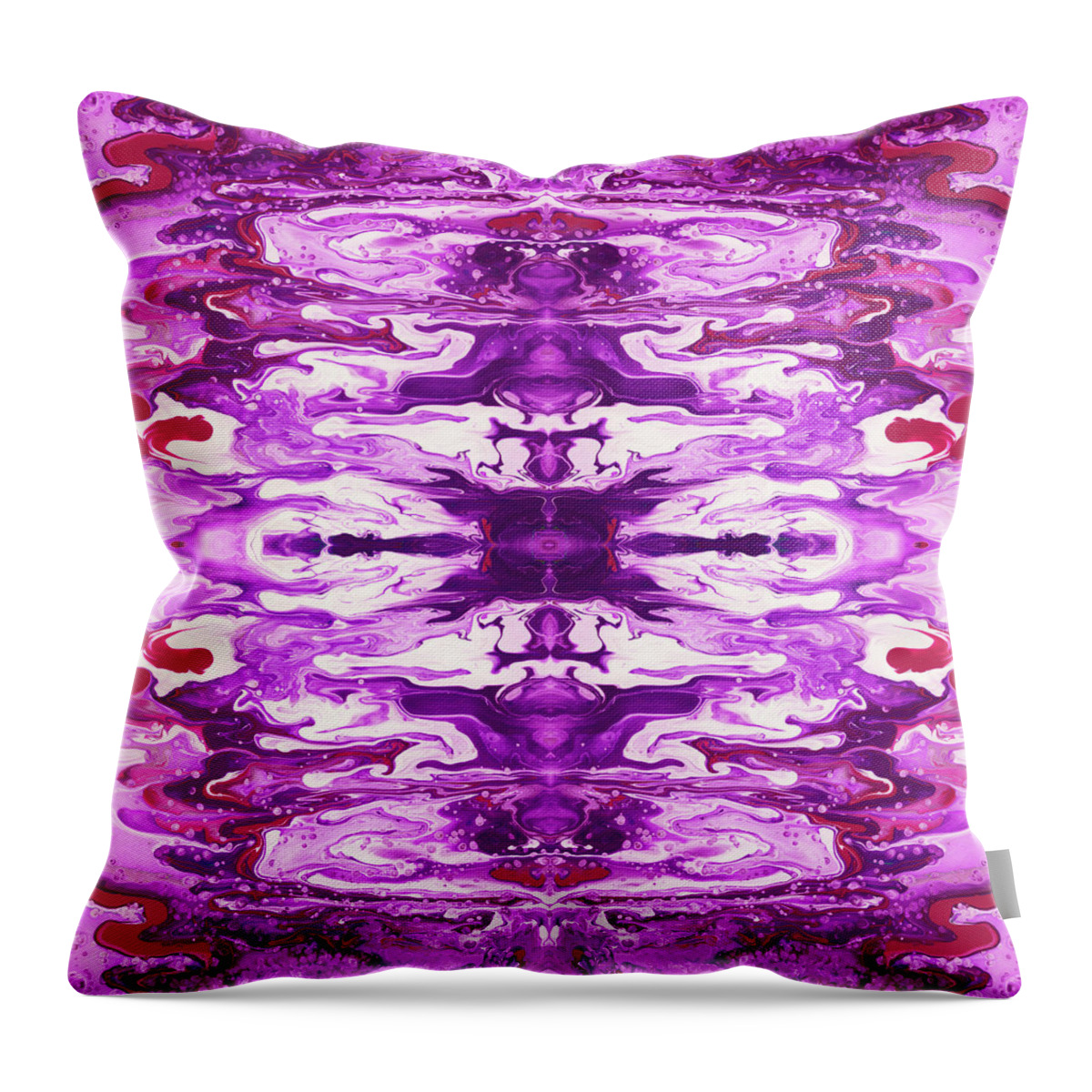 Abstract Throw Pillow featuring the painting Violet Groove- Art by Linda Woods by Linda Woods