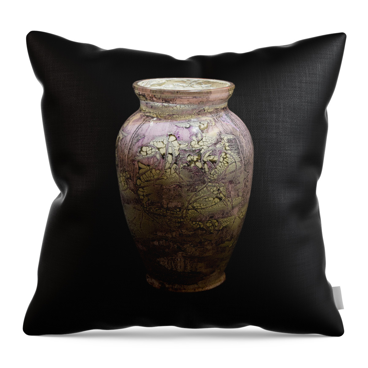 Glass. Violet Throw Pillow featuring the glass art Violet Vase by Christopher Schranck