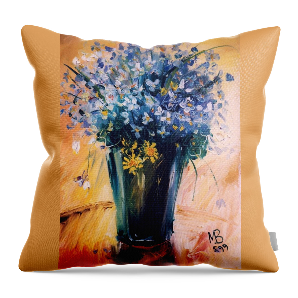  Throw Pillow featuring the painting Violets by Mikhail Zarovny