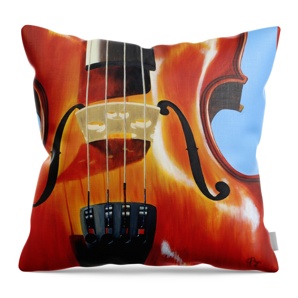 Violin Throw Pillow featuring the painting Violin by Emily Page