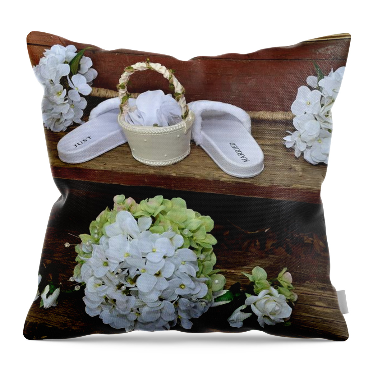 Marriage Throw Pillow featuring the photograph Virginal by Jeff Bjune