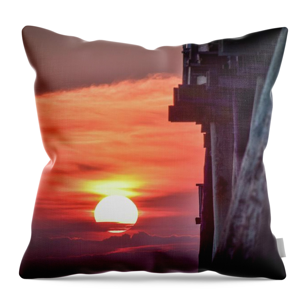 Virginia Beach Throw Pillow featuring the photograph Virginia Beach Summer Sunrise 24 by Larkin's Balcony Photography