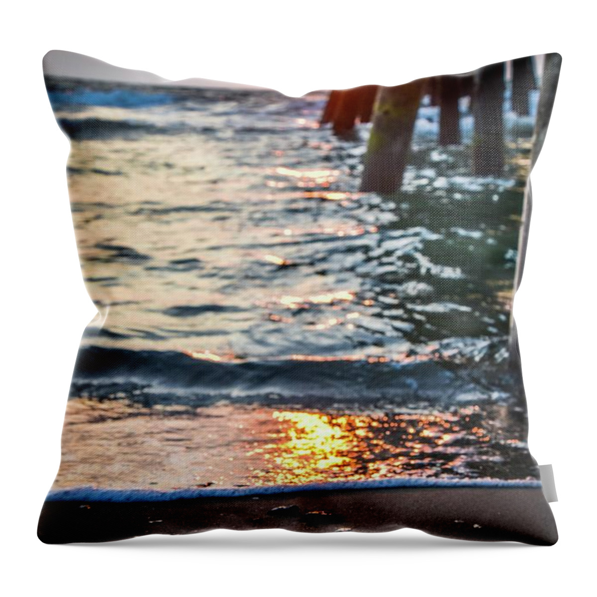 Virginia Beach Throw Pillow featuring the photograph Virginia Beach Summer Sunrise 28 by Larkin's Balcony Photography