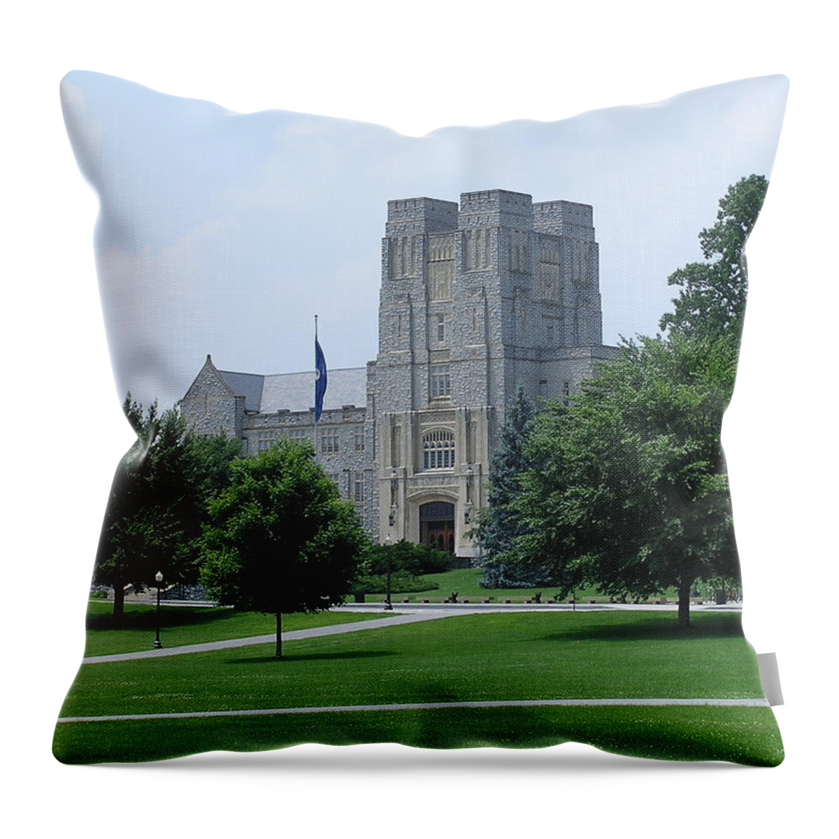 Virginia Throw Pillow featuring the photograph Virginia Tech - Burress Hall 3 by Andrew Webb