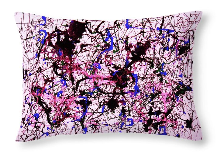Abstraction Throw Pillow featuring the painting Visible String Theory by Thea Recuerdo