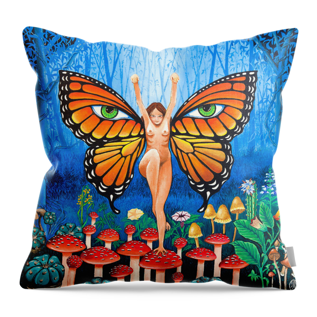 Visionary Plants Throw Pillow featuring the painting Visionaries by James RODERICK