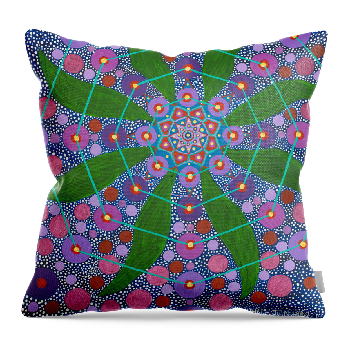 Geometry Throw Pillow featuring the painting Visions of the Amethyst Beyond by Howard Charing