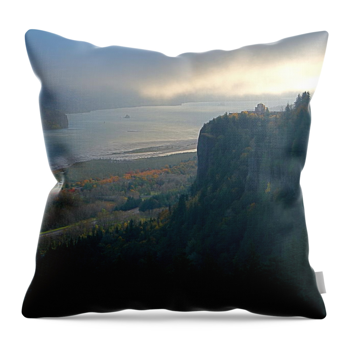 Vista House Throw Pillow featuring the photograph Vista House at Crown Point by Todd Kreuter
