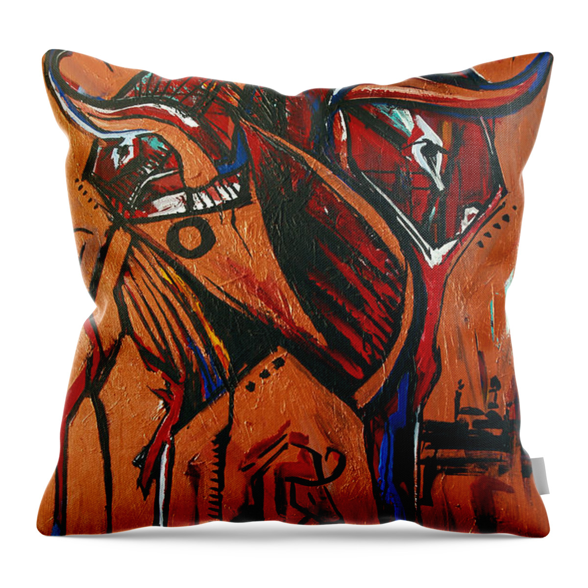  Throw Pillow featuring the painting Vitality by John Gholson