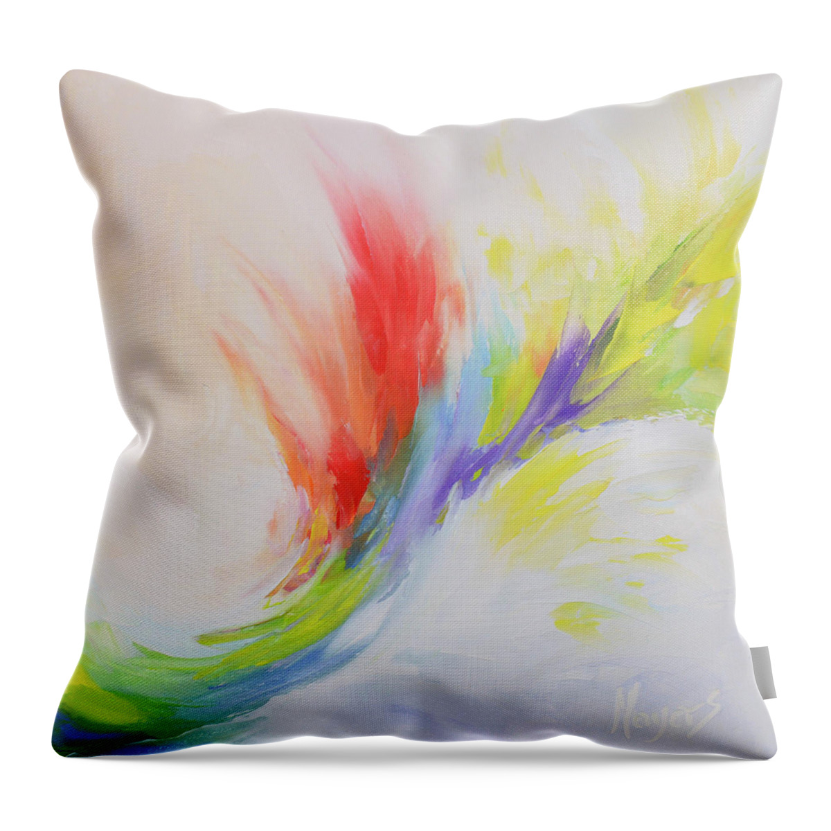 Abstract Throw Pillow featuring the painting Vivace by Mike Moyers