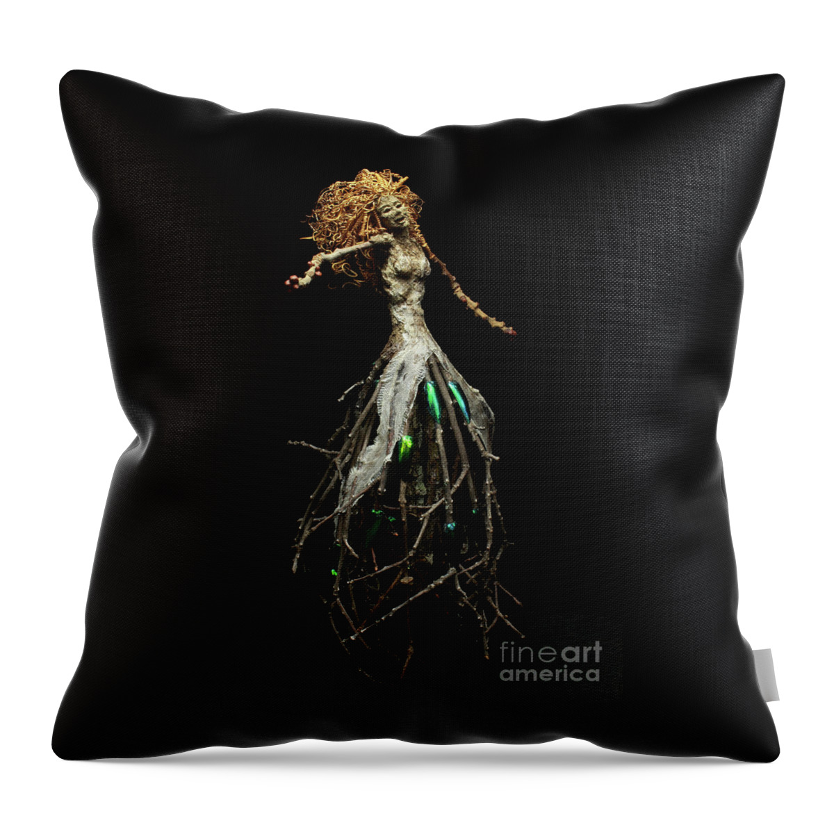 Woman Throw Pillow featuring the mixed media Vivacious by Adam Long