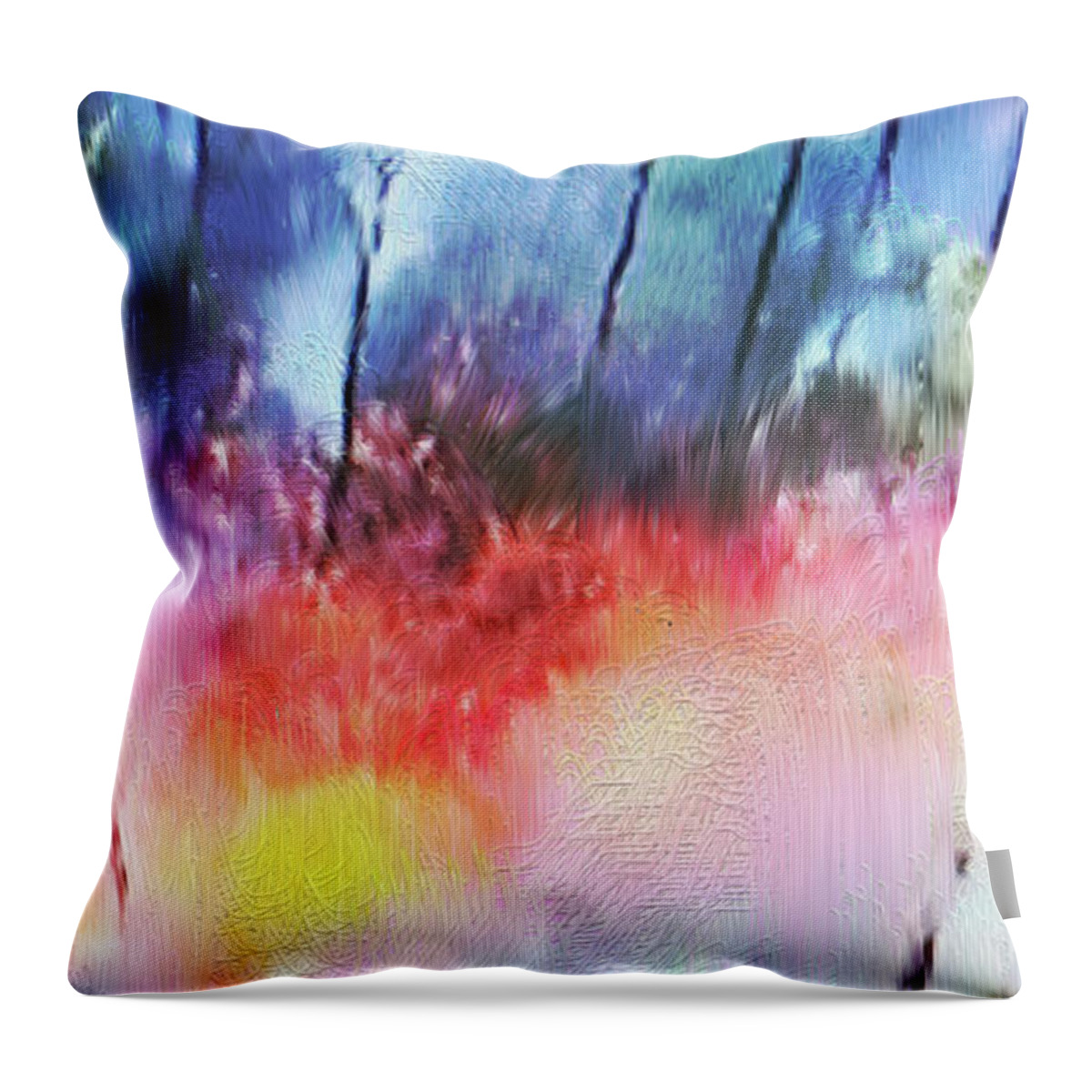Blue Throw Pillow featuring the mixed media Volcanic Fissures 2 by Karen Nicholson