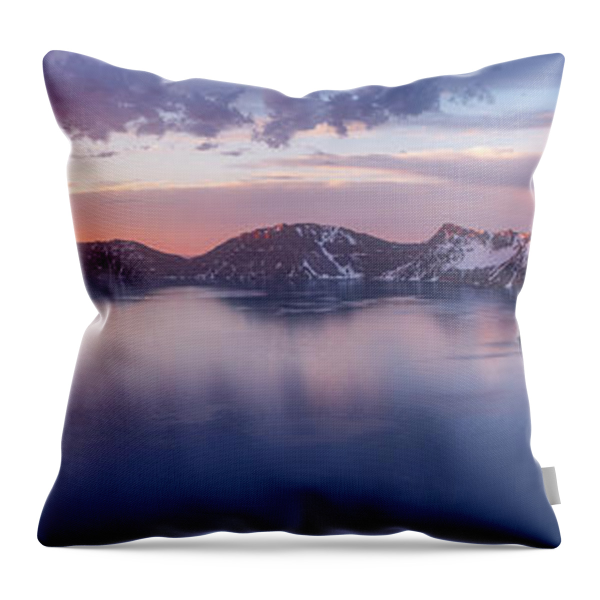 Crater Lake Throw Pillow featuring the photograph Volcanic Sunrise by Darren White
