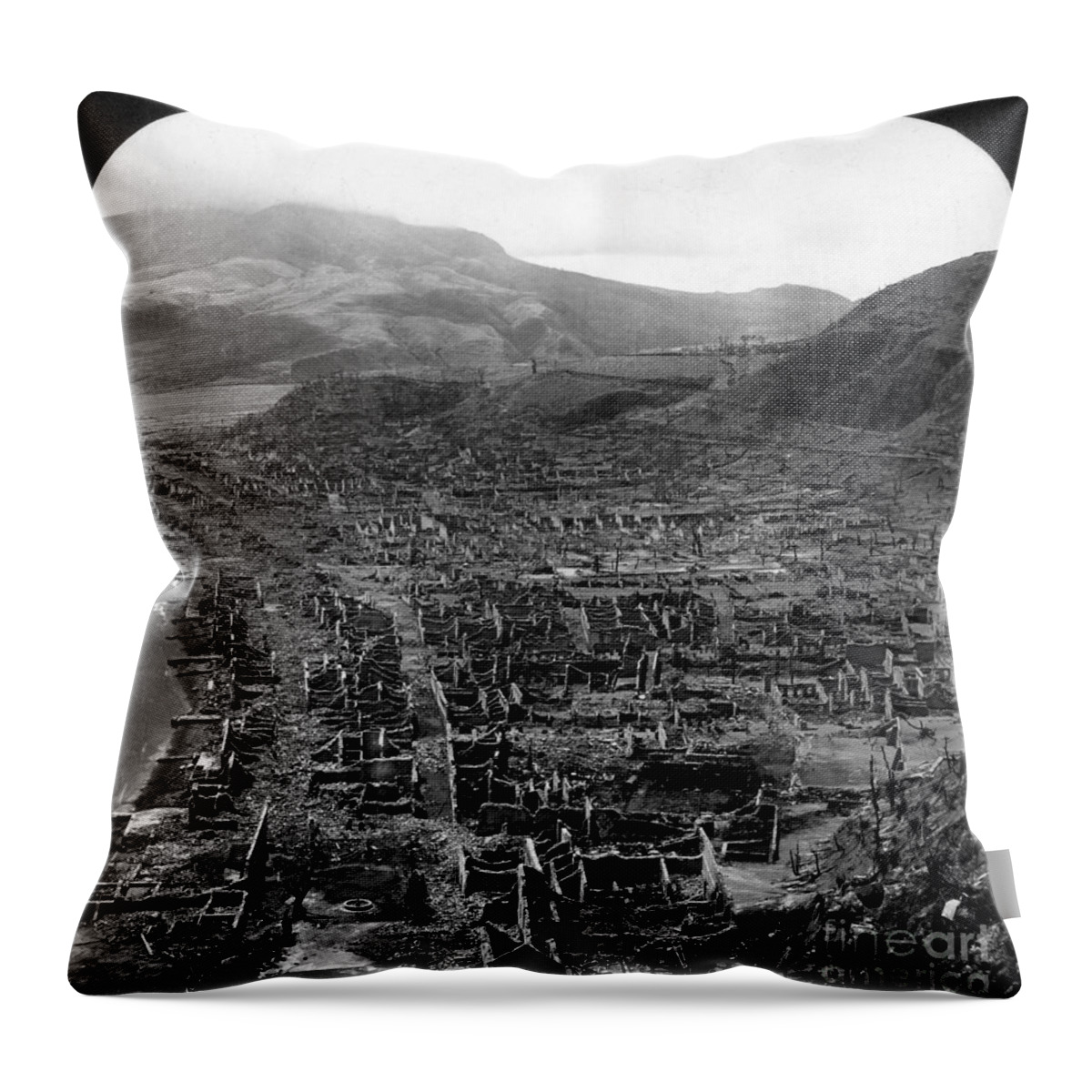 1902 Throw Pillow featuring the photograph Volcano: Mount Pelee, 1902 by Granger