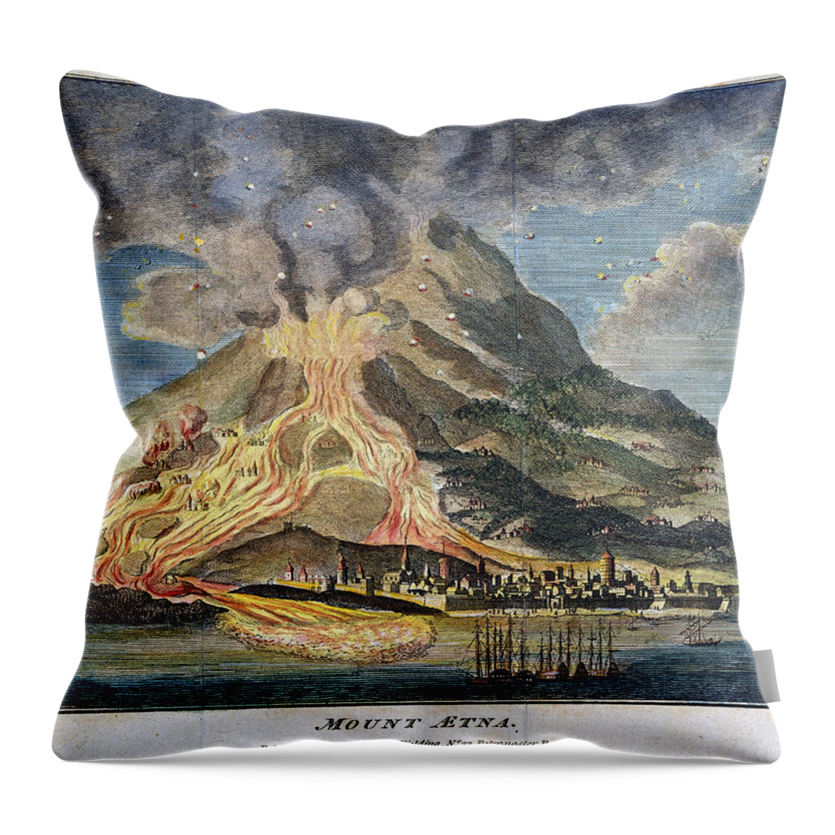 1783 Throw Pillow featuring the photograph Volcano: Mt. Etna by Granger