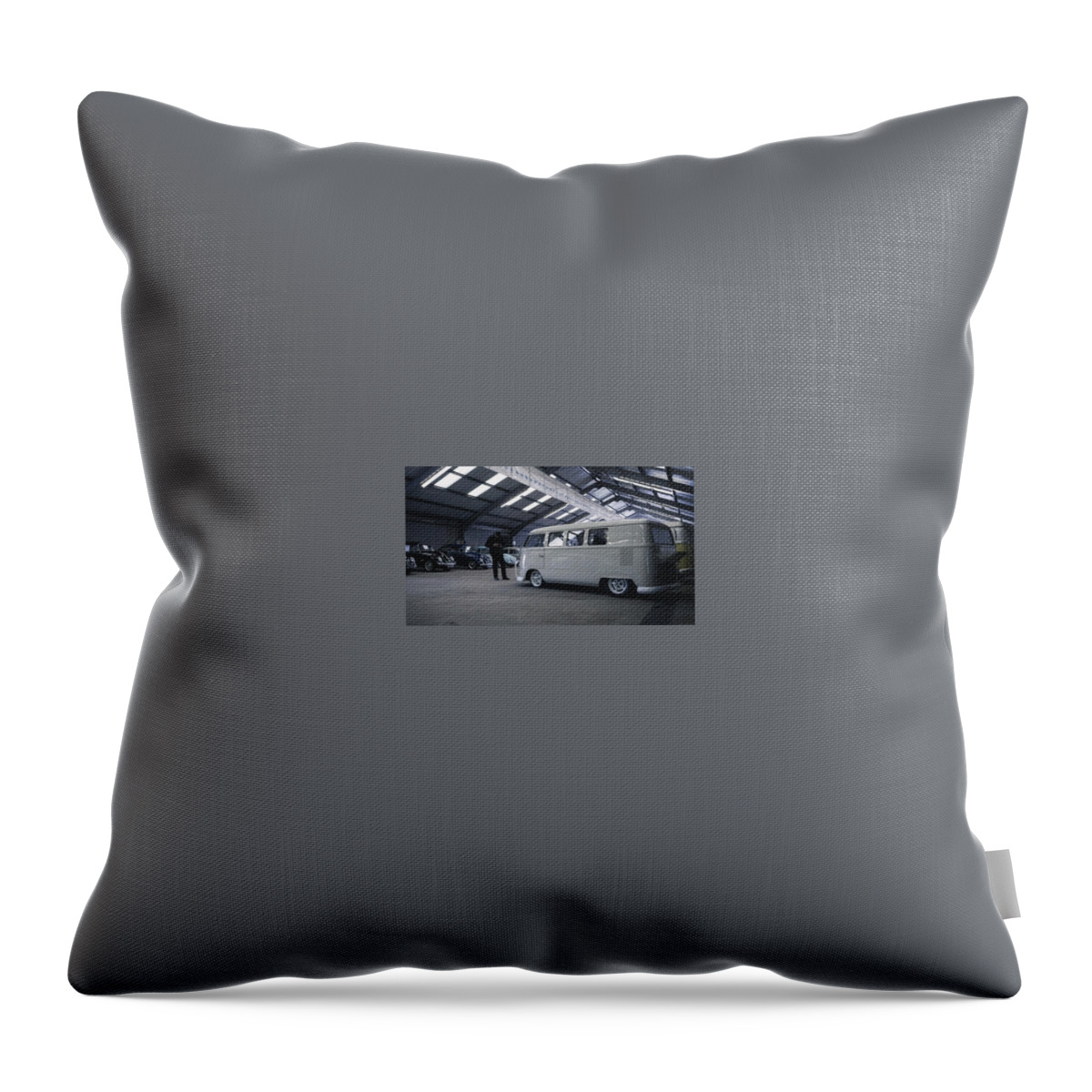 Volkswagen Microbus Throw Pillow featuring the photograph Volkswagen Microbus by Mariel Mcmeeking