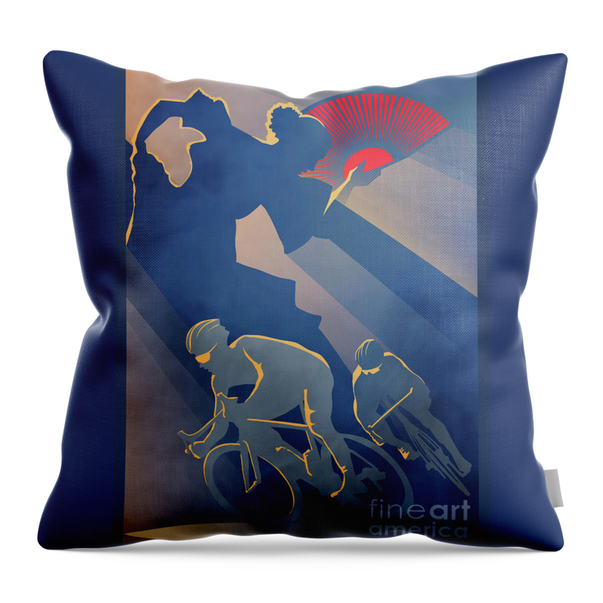 Cycling Art Throw Pillow featuring the digital art Vuelta Espana by Sassan Filsoof