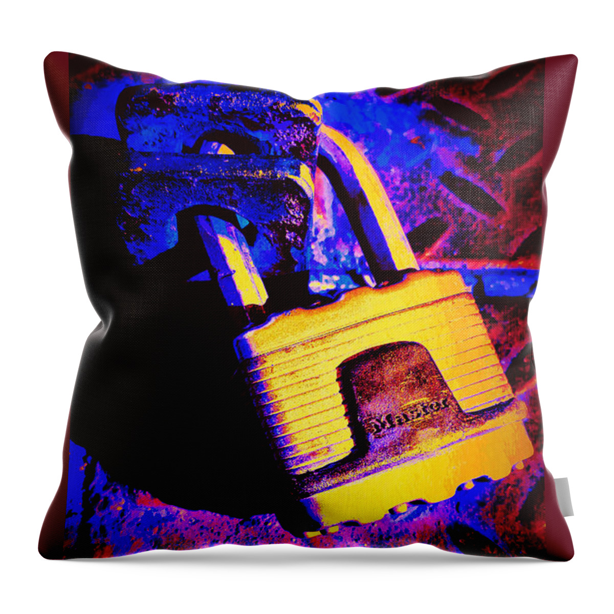Lock Throw Pillow featuring the photograph We Are All Pandora by James Stoshak