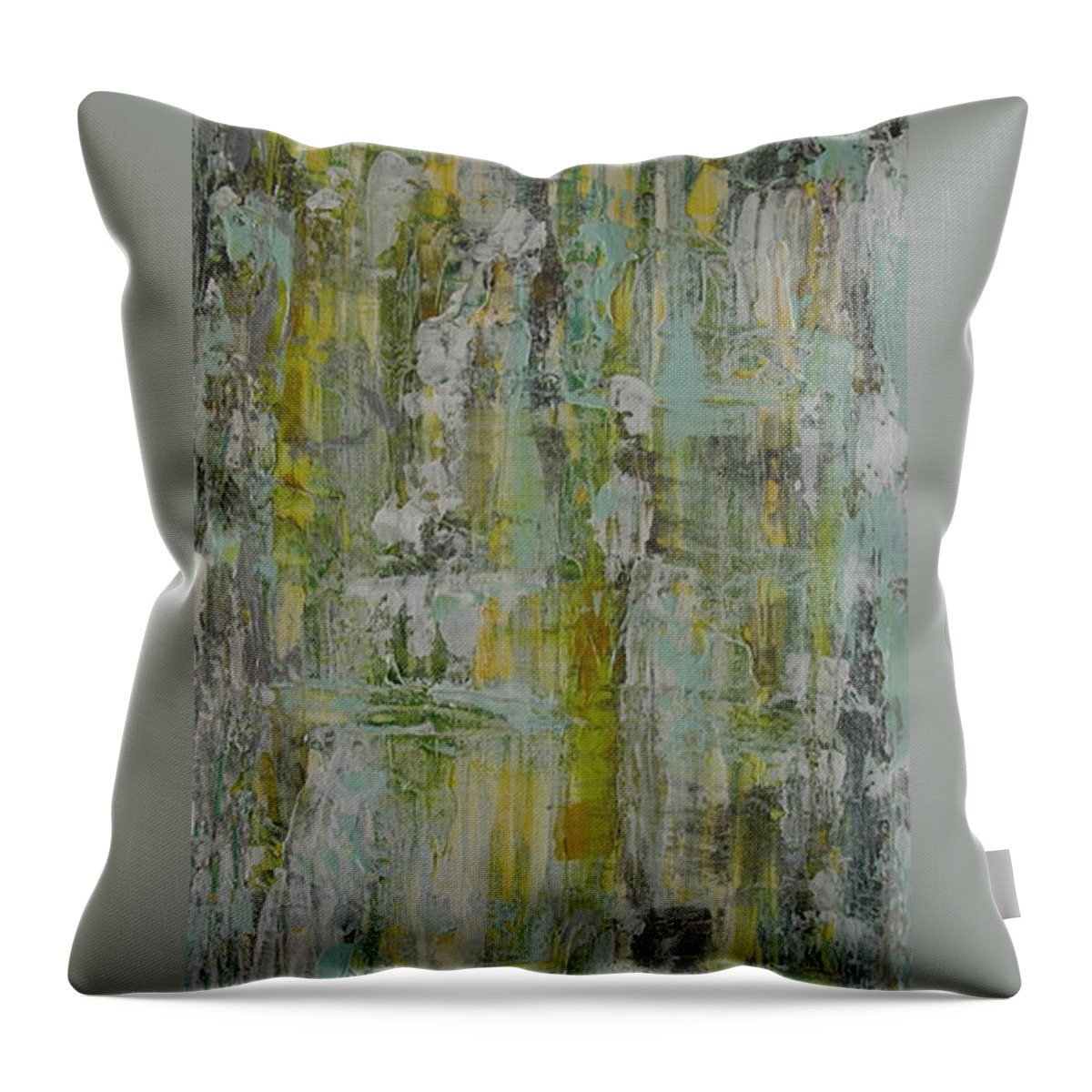 Abstract Painting Throw Pillow featuring the painting W21 - twice I by KUNST MIT HERZ Art with heart