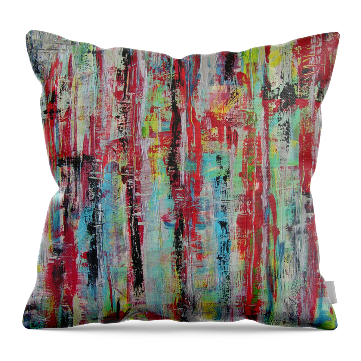 Abstract Painting Throw Pillow featuring the painting W41 - missu IV by KUNST MIT HERZ Art with heart