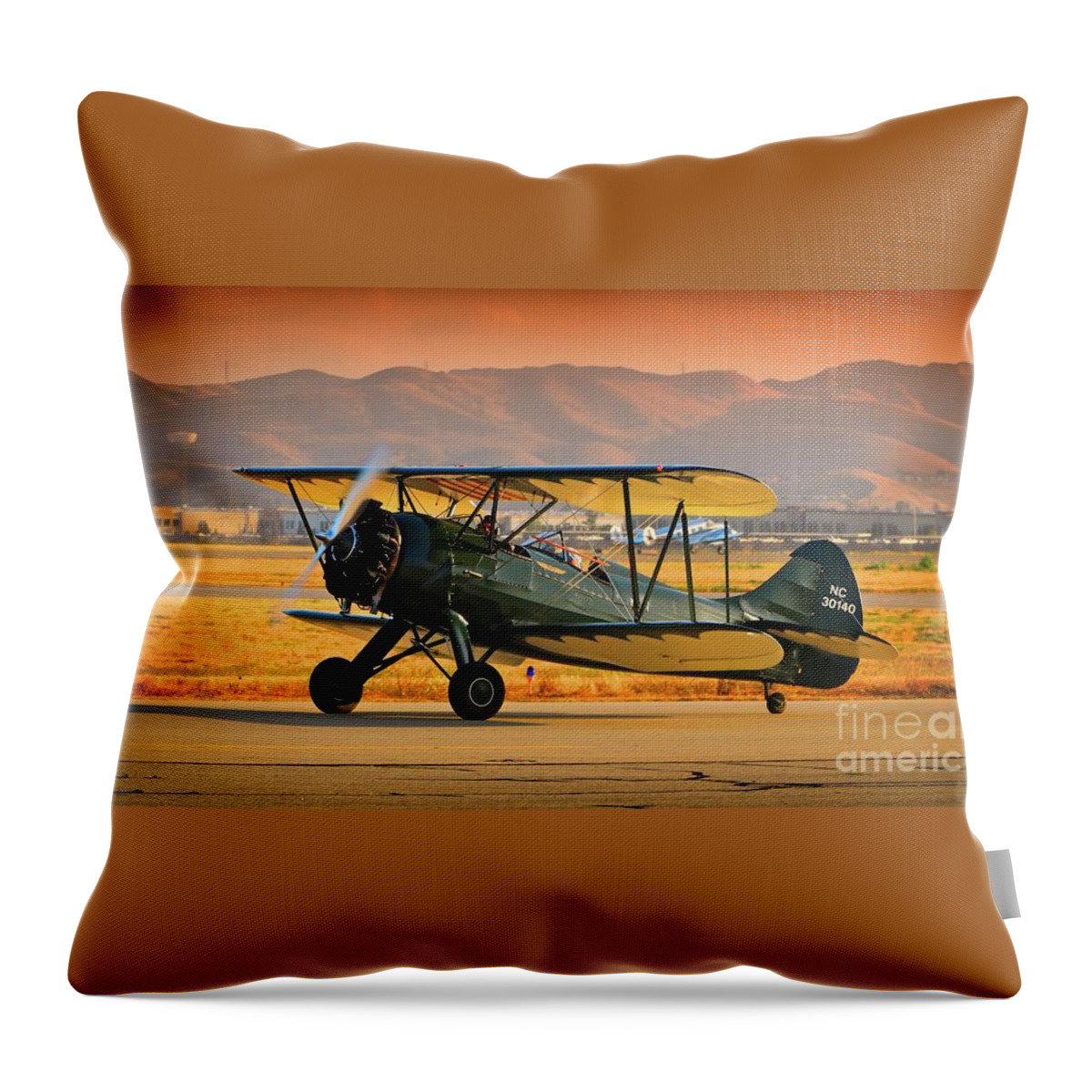 Transportation Throw Pillow featuring the photograph Waco UPF-7 Version 2 by Gus McCrea