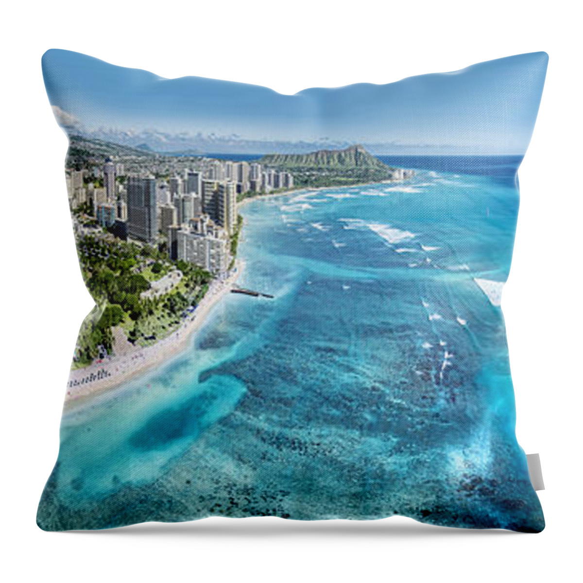 Waikiki Throw Pillow featuring the photograph Waikiki Wonderland by Sean Davey